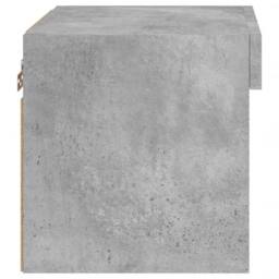 Berkfield Home Bedside Cabinet with LED Lights Wall-mounted Concrete Grey - thumbnail 8