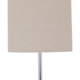First Choice Lighting Set of 2 Chrome Jewelled Table Lamps with Natural Linen Shades in Silver - thumbnail 4