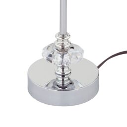 First Choice Lighting Set of 2 Chrome Jewelled Table Lamps with Natural Linen Shades in Silver - thumbnail 5