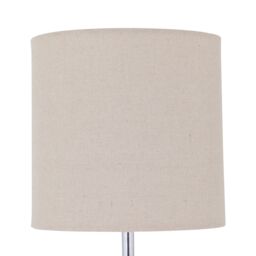 First Choice Lighting Set of 2 Chrome Jewelled Table Lamps with Natural Linen Shades in Silver - thumbnail 3