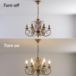 Garwarm 6 Lights Candle Wrought Iron French Country Chandelier in Gold - thumbnail 3