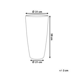 Wyld and Coco Grey Stone Tall Plant Pot Planter 58 x 31 cm Fibre-Clay Indoor Outdoor - thumbnail 3