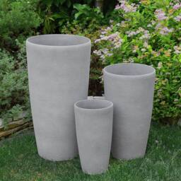 Wyld and Coco Grey Stone Tall Plant Pot Planter 58 x 31 cm Fibre-Clay Indoor Outdoor