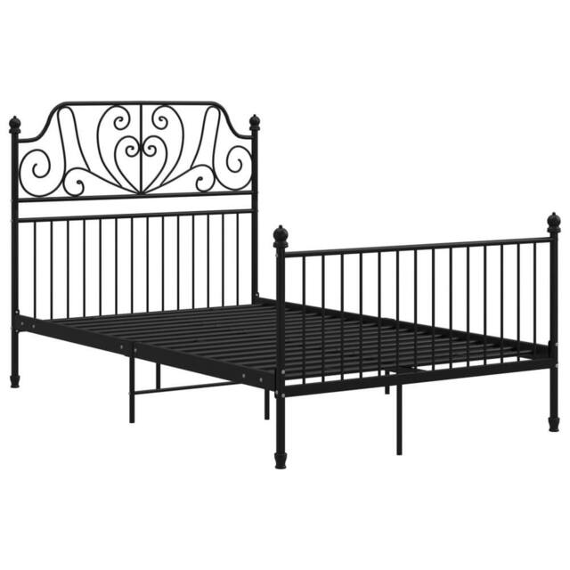 Berkfield Home Bed Frame Black Metal 120x200 cm - Size: Small Double - image 1