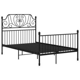 Berkfield Home Bed Frame Black Metal 120x200 cm - Size: Small Double - thumbnail 1