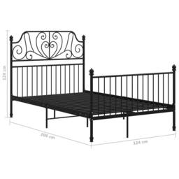 Berkfield Home Bed Frame Black Metal 120x200 cm - Size: Small Double - thumbnail 6