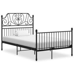 Berkfield Home Bed Frame Black Metal 120x200 cm - Size: Small Double - thumbnail 2