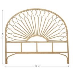 Nordlys Headboard in Rattan in Brown - Size: EU Single - thumbnail 5
