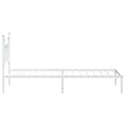 Berkfield Home Metal Bed Frame with Headboard White 90x190 cm Single - thumbnail 7