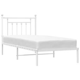 Berkfield Home Metal Bed Frame with Headboard White 90x190 cm Single - thumbnail 5