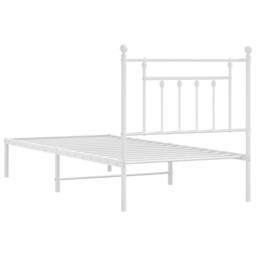 Berkfield Home Metal Bed Frame with Headboard White 90x190 cm Single - thumbnail 8