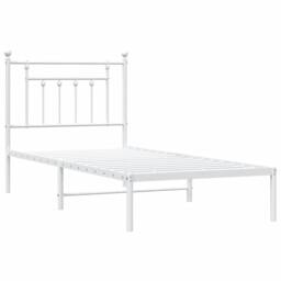 Berkfield Home Metal Bed Frame with Headboard White 90x190 cm Single - thumbnail 1