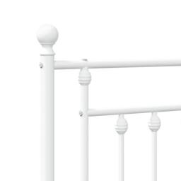 Berkfield Home Metal Bed Frame with Headboard White 90x190 cm Single - thumbnail 9
