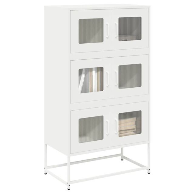 Berkfield Home Highboard White 68x39x123 cm Steel - Size: 68 x 39 x 123 cm - image 1