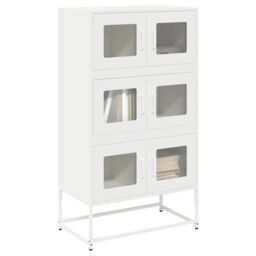 Berkfield Home Highboard White 68x39x123 cm Steel - Size: 68 x 39 x 123 cm