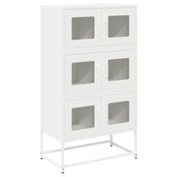 Berkfield Home Highboard White 68x39x123 cm Steel - Size: 68 x 39 x 123 cm - thumbnail 2