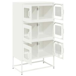 Berkfield Home Highboard White 68x39x123 cm Steel - Size: 68 x 39 x 123 cm - thumbnail 6