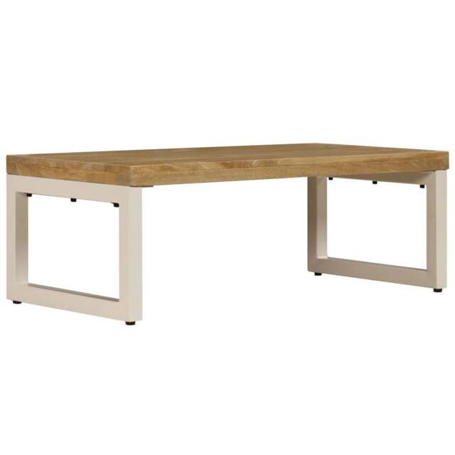 Berkfield Home Coffee Table 100x50x35 cm Solid Mango Wood & Steel in Brown - Size: 100 x 50 x 35 cm - image 1