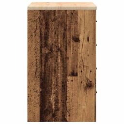 Berkfield Home Garage Storage Cabinet Old Wood 60x51x85 cm Solid Wood Pine in Brown - Size: 60 x 51 x 85 cm - thumbnail 7