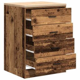 Berkfield Home Garage Storage Cabinet Old Wood 60x51x85 cm Solid Wood Pine in Brown - Size: 60 x 51 x 85 cm - thumbnail 5