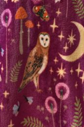 Catherine Lansfield 'Enchanted Twilight Animals' Cosy Fleece Blanket Throw in Plum - Size: 130 cm x 170 cm - thumbnail 2