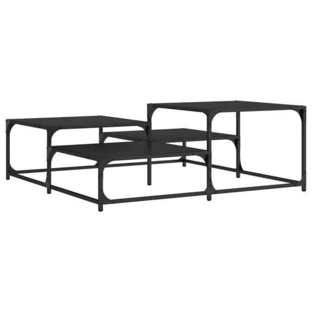 Berkfield Home Coffee Table Black 107x107x40 cm Engineered Wood - Size: 107 x 107 x 40 cm - image 1