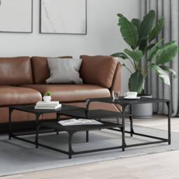 Berkfield Home Coffee Table Black 107x107x40 cm Engineered Wood - Size: 107 x 107 x 40 cm - thumbnail 3