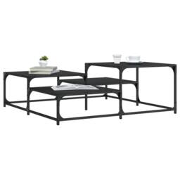 Berkfield Home Coffee Table Black 107x107x40 cm Engineered Wood - Size: 107 x 107 x 40 cm - thumbnail 2