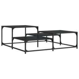Berkfield Home Coffee Table Black 107x107x40 cm Engineered Wood - Size: 107 x 107 x 40 cm - thumbnail 6