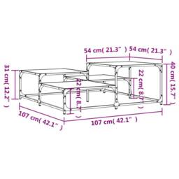 Berkfield Home Coffee Table Black 107x107x40 cm Engineered Wood - Size: 107 x 107 x 40 cm - thumbnail 9