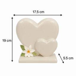David Fischhoff Graveside Memorial White Lily Double Heart Plaque - Dad in Cream - thumbnail 2