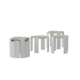 Decorotika Lori 3-Pieces Nesting Table Coffee Table Cocktail Table Set in White - thumbnail 3