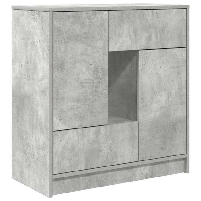 Berkfield Home Sideboard with Drawers & Doors Concrete Grey 70.5x34x74.5 cm - image 1