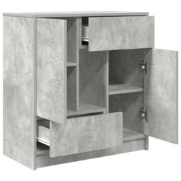 Berkfield Home Sideboard with Drawers & Doors Concrete Grey 70.5x34x74.5 cm - thumbnail 5