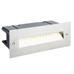 Netlighting Seina Integrated LED Outdoor Recessed Light Marine Grade Brushed Stainless Steel Frosted IP44 in Grey