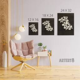 "Artery8 Black & White Orchid Flower De Mesquita Canvas Wall Art Print - Size: W18"" x H24""" - thumbnail 4