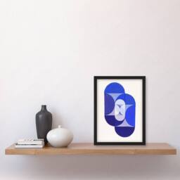 Artery8 Joseph Schillinger Key Blue Abstract Painting Framed Wall Art Print - Size: A4 - thumbnail 4