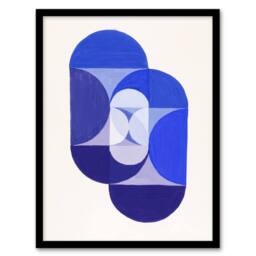 Artery8 Joseph Schillinger Key Blue Abstract Painting Framed Wall Art Print - Size: A4 - thumbnail 1
