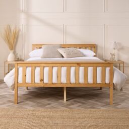 Aspire Atlantic Bed Frame with Bonnell Mattress, Full Natural Colour - Size: King - thumbnail 2