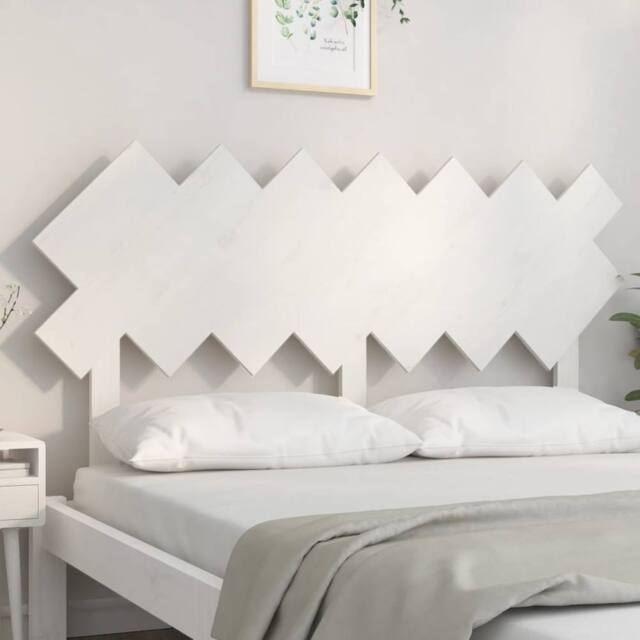 Berkfield Home Beautiful Bed Headboard White 141x3x80.5 cm Solid Wood Pine - image 1
