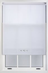 Furnished White Daylight Roller Blind with Triple Chrome Round Eyelets - Trimmable Window Shade - Size: 180 cm width x 165 cm drop - thumbnail 1