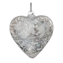 Sienna Glass 12cm Friendship Heart Pastel Silver
