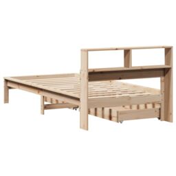 Berkfield Home Bookcase Bed without Mattress 90x190 cm Single Solid Wood Pine in Brown - thumbnail 6