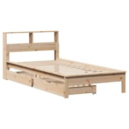 Berkfield Home Bookcase Bed without Mattress 90x190 cm Single Solid Wood Pine in Brown - thumbnail 3