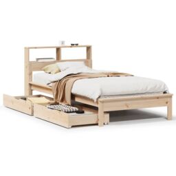 Berkfield Home Bookcase Bed without Mattress 90x190 cm Single Solid Wood Pine in Brown - thumbnail 2