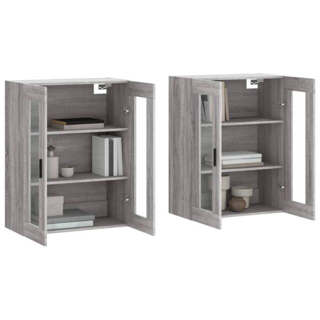 Berkfield Home Wall Mounted Cabinets 2 pcs Grey Sonoma Engineered Wood - image 1