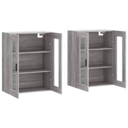 Berkfield Home Wall Mounted Cabinets 2 pcs Grey Sonoma Engineered Wood - thumbnail 4