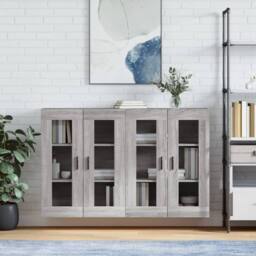Berkfield Home Wall Mounted Cabinets 2 pcs Grey Sonoma Engineered Wood - thumbnail 2