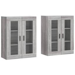 Berkfield Home Wall Mounted Cabinets 2 pcs Grey Sonoma Engineered Wood - thumbnail 3