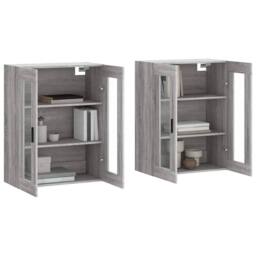 Berkfield Home Wall Mounted Cabinets 2 pcs Grey Sonoma Engineered Wood - thumbnail 1